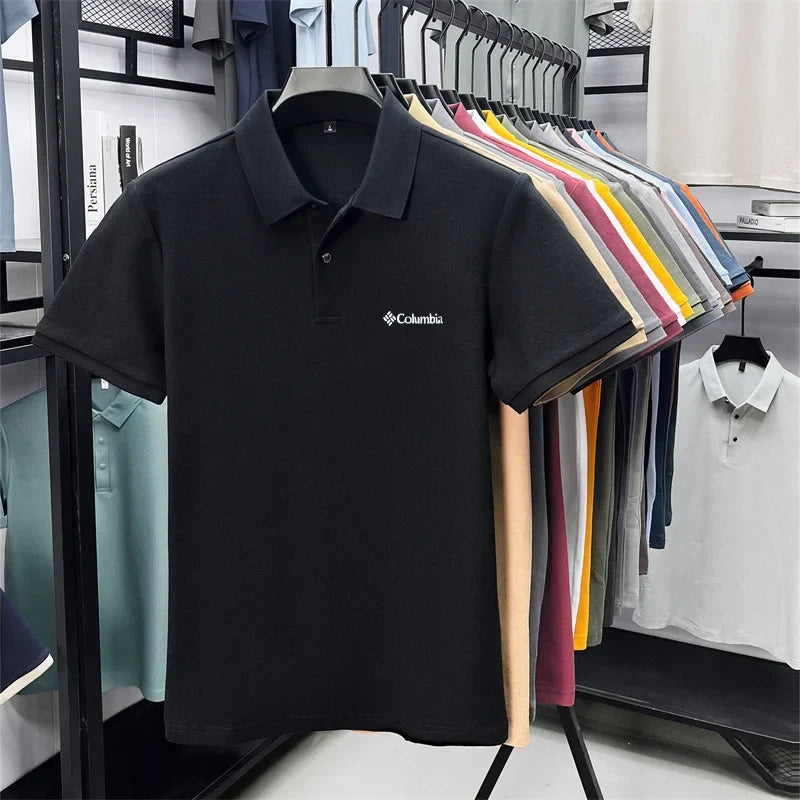 Cotton100% Men's Summer Luxury High Quality Short Sleeves Polo Shirt Letter Printing 25colors Brand T-Shirt Business Men's Wear