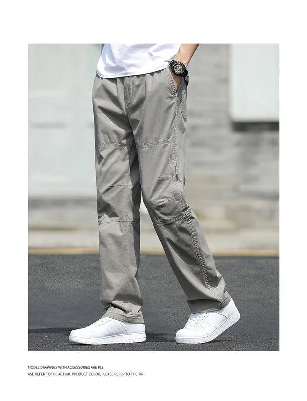 Men's Pants New Cargo Pants Outdoor Casual Pants Cotton Comfortable Thin Style Sweatpants Multi-Pocket Work Pants