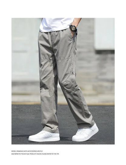 Men's Pants New Cargo Pants Outdoor Casual Pants Cotton Comfortable Thin Style Sweatpants Multi-Pocket Work Pants
