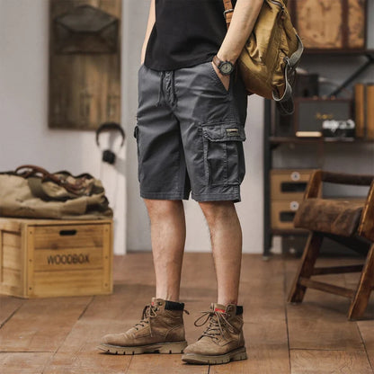 Men Summer New Multi Pocket Cargo Shorts Men Cotton Loose Breathable Fashion Trend Casual Versatile Five Points Pants Men Shorts