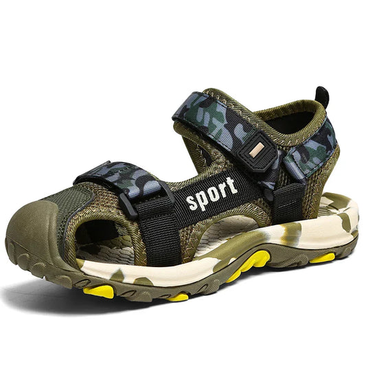 Children's Summer New Sandals Boys Fashion Camouflage Mountaineering Anti slip Sandals Outdoor Leisure Sports Slippers 28-40