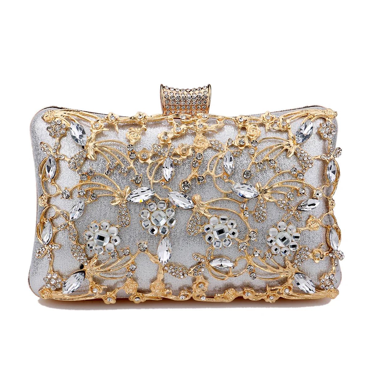 New Arrival Women Day Clutch Hollow Out Style Diamonds Party Evening Bags Pink Mixed Color Wedding Bridal Handbags With Chain