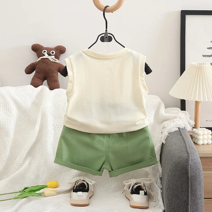 Summer Girls Clothes Suit Children Boys Vest Shorts 2Pcs/Sets Kids Infant Baby Boys Clothing Sports Costume Toddler Tracksuits