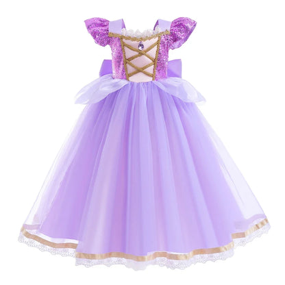 Kids Princess Cosplay Costume Girl Snow Queen Dress Halloween Carnival Clothes Cute Cosplay Evening Party Clothing for 2-10 Year
