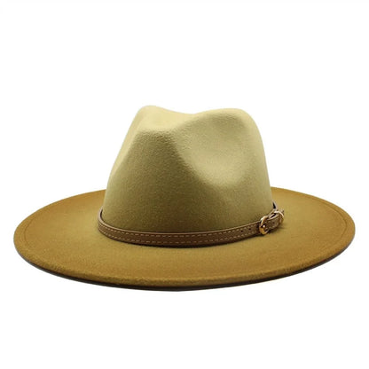 British-style Men's and Women's Fedoras, Gradient-coloured Jazz Caps, Tweed Top Hats and Wide-brimmed Hats for Autumn