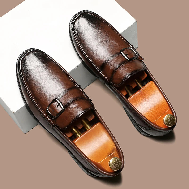 High Quality Men's Genuine Leather Loafers Handmade Casual Shoes Moccasins Slip on Walking Flats Versatile Male Business Shoes