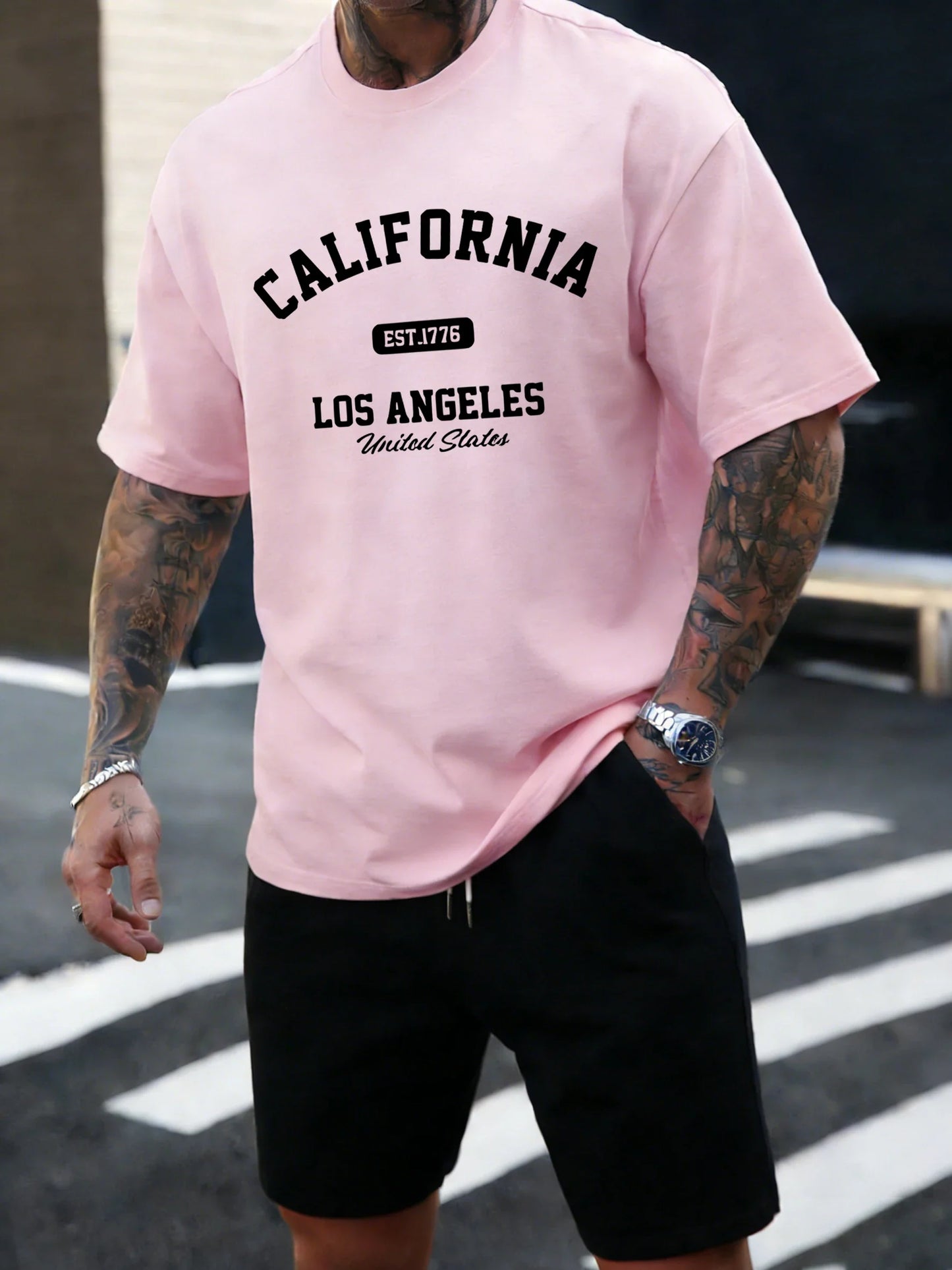 California Los Angeles Est 1776 Men T Shirts Retro Fashion Soft Short Sleeve Summer Comfortable T-Shirt Unisex Cotton Loose Top