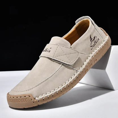 Men's Slip On Loafers Soft Leather Preppy Lightweight Breathable Driving Shoes Non Slip Daily Fashion Casual Outdoor Sneakers