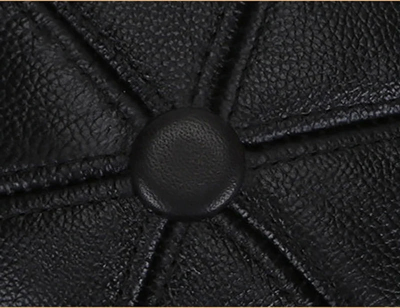 Brand New Style 2026 Retro Cowhide Bomber Hat Winter Keep Warm Caps Men Women Real Leather Cap Thick Velvet Dad Hat Leather Hat