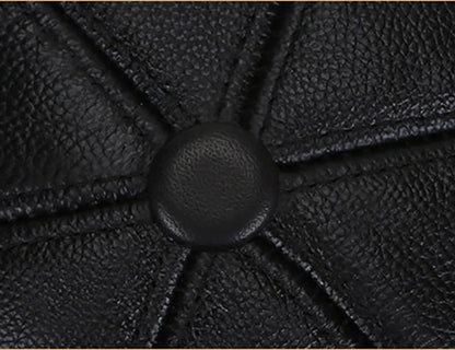 Brand New Style 2026 Retro Cowhide Bomber Hat Winter Keep Warm Caps Men Women Real Leather Cap Thick Velvet Dad Hat Leather Hat