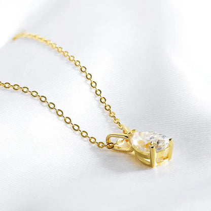 18k Plated Pear Cut 1.5CT Moissanite Diamond Necklace for Women 6*9mm Pendant 100% 925 Sterling Silver Jewelry Wholesale
