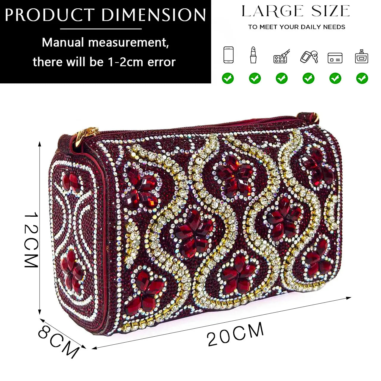 2024 Elegant Rhinestone Pointed-Toe Pumps With Matching Bag Set Large Capacity Bag for Women's Party High Heels