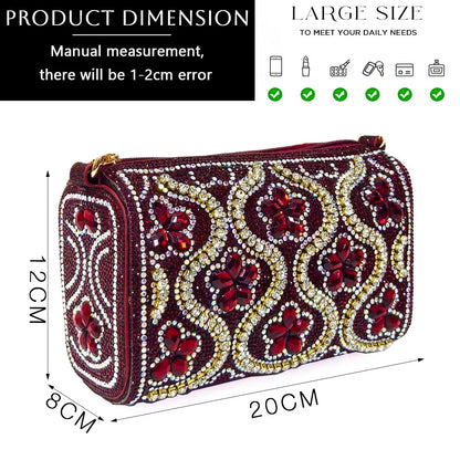 2024 Elegant Rhinestone Pointed-Toe Pumps With Matching Bag Set Large Capacity Bag for Women's Party High Heels