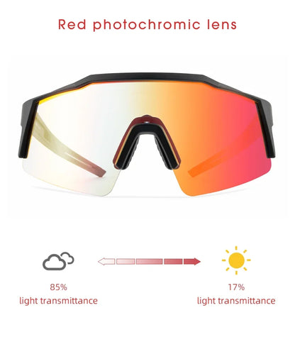Red Photochromic Cycling Sunglasses for Men Blue Photochromic Cycling Glasses Mountain New Bicycle Goggles Eyewear Sports