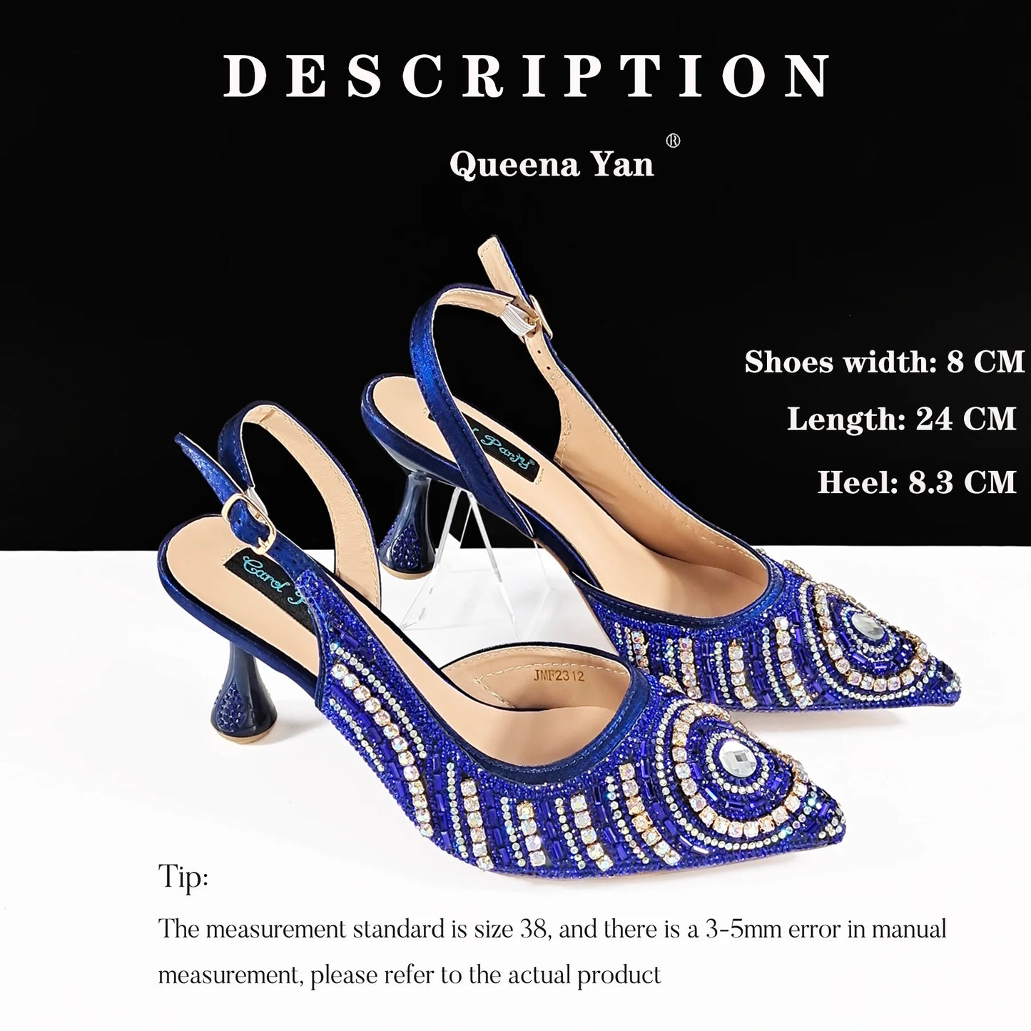 High-end Matching Women's Shoes with Diamond Hard Box Bag Popular in Nigeria Party Women's High Heels