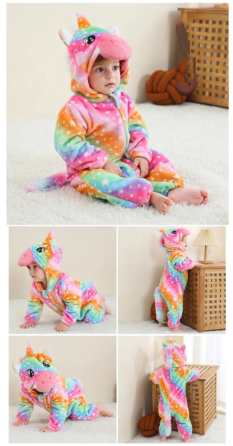 Toddler Infant Dinosaur Costume Flannel Hooded Onesies Soft Animal Romper Outfits Gift Halloween Cosplay Party Creeper Costume