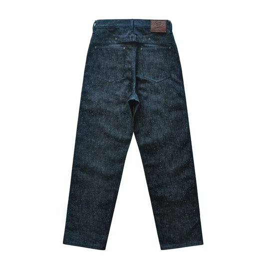 Men Jeans Sanforized Selvedge Raw Denim Denim Jeans for Men Linum Silver Button Cotton Wide Leg Loos Fit