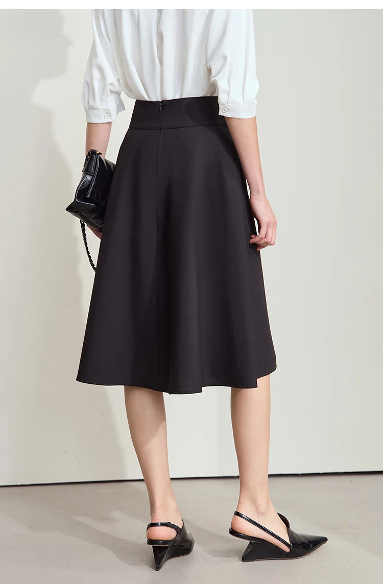 Minimalist New Skirt Women Summer 2025 Solid Loose Mid-length A-line Asymmetric Skirts Female Fashion Office Lady 12542045