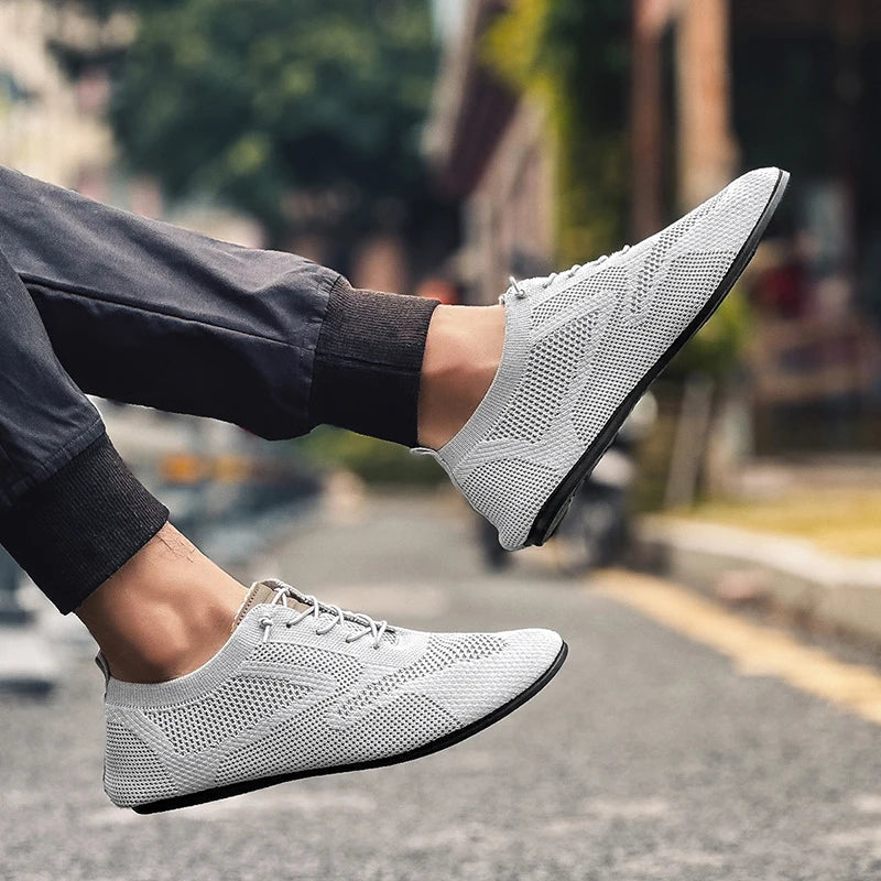 Summer Men Shoes Mesh Flat Outdoor High Quality Walking Shoes Comfortable Lace Up Breathable Non Slip Casual Man Shoe