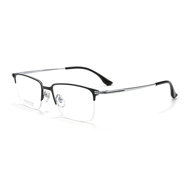 Pure Titanium Half Frame Business Eyeglasses Frames Anti-blue Light Reading Glasses Men's Customized Prescription X15119B