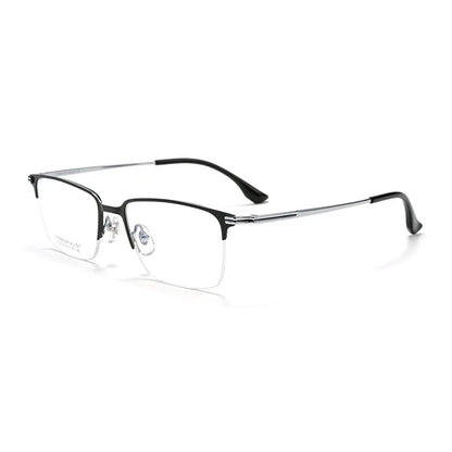 Pure Titanium Half Frame Business Eyeglasses Frames Anti-blue Light Reading Glasses Men's Customized Prescription X15119B