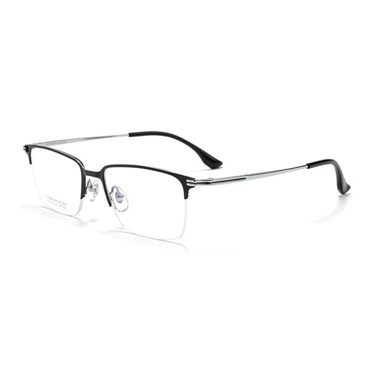 Pure Titanium Half Frame Business Eyeglasses Frames Anti-blue Light Reading Glasses Men's Customized Prescription X15119B
