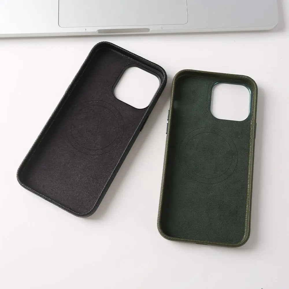 For Magsafe Case iphone 15 Pro Max Premium Genuine Leather Cover Magnetic for Funda Iphone14Pro 15 Cases Full Coverage Carcasa