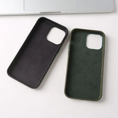 For Magsafe Case iphone 15 Pro Max Premium Genuine Leather Cover Magnetic for Funda Iphone14Pro 15 Cases Full Coverage Carcasa