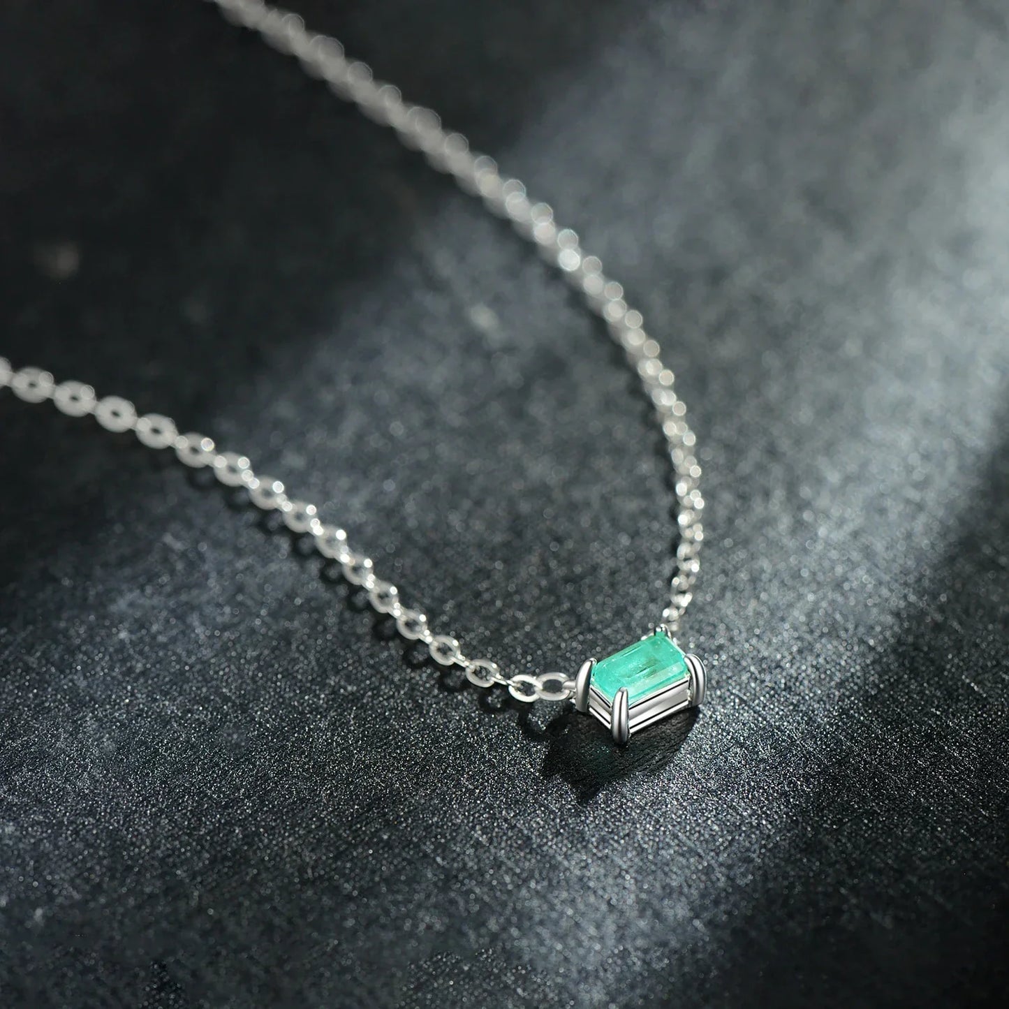 Authentic 925 Sterling Silver Green Tourmaline Necklace Pendant for Women Fashion Bijoux Wedding Statement Jewelry Gifts