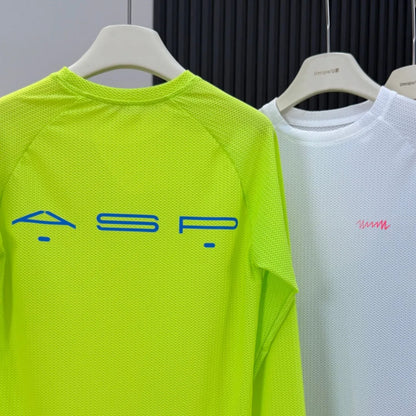 Man Mountain Outdoor Mesh Long Sleeve, Quick-Dry Breathable & Stretch Round Neck Top Unisex