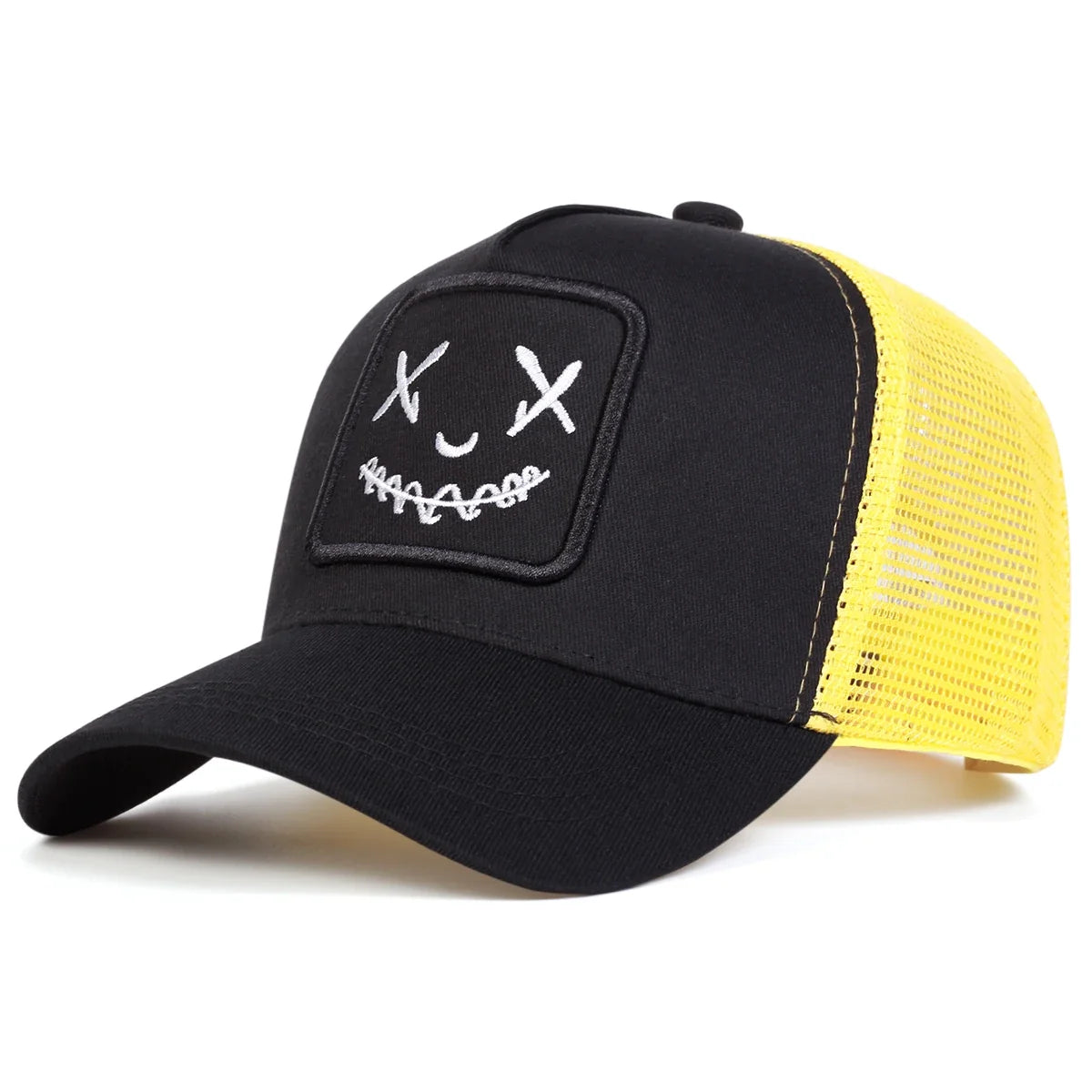 Unisex Ghost Face Embroidery Baseball Net Caps Spring and Summer Outdoor Adjustable Casual Hats Sunscreen Hat