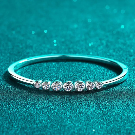 Bracelets rigides en moissanite 2,5 ct pour femmes en argent massif 925, certifiés GRA, avec strass en diamant, pour mariage, pour poignet de 16 à 17 cm