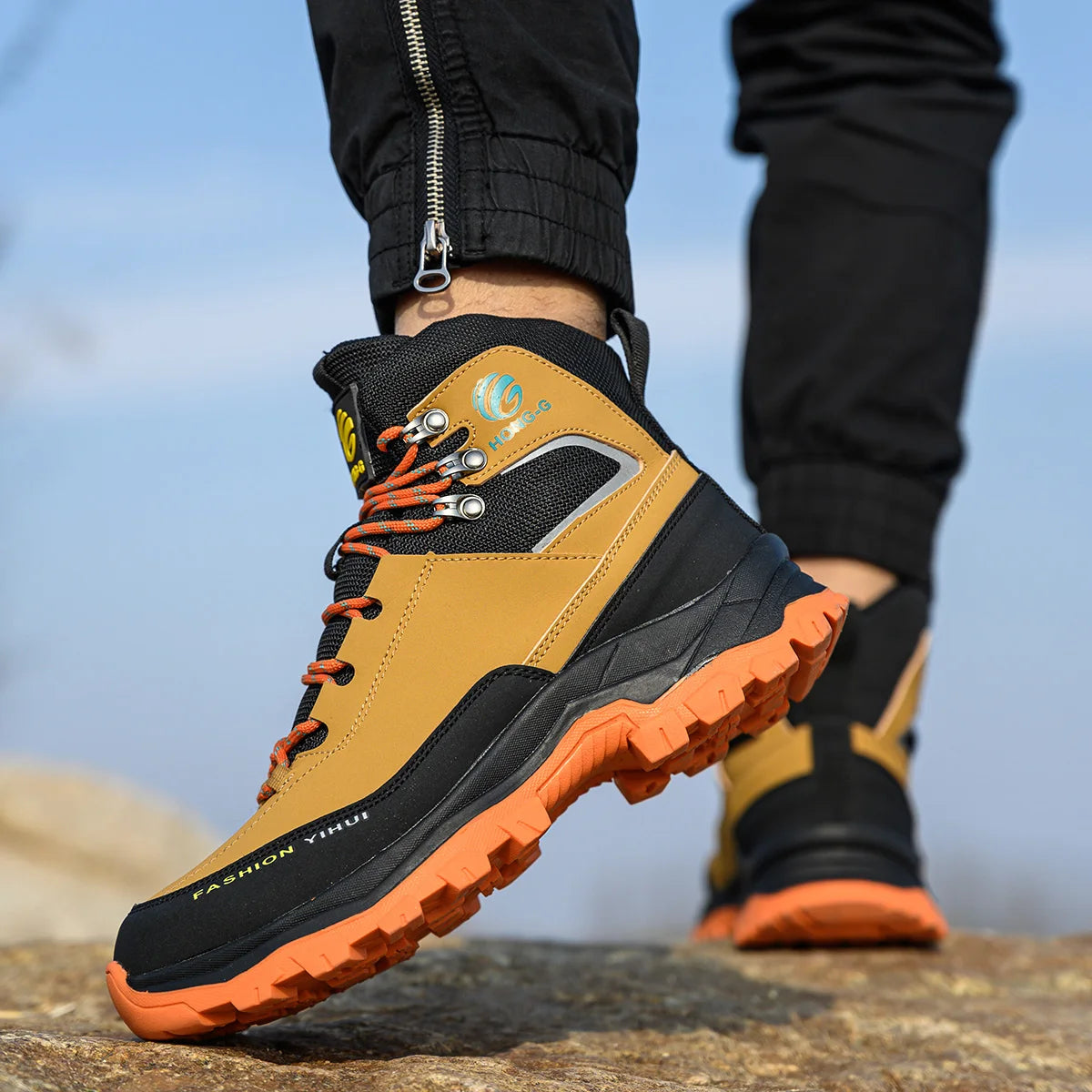 Fashion best quality Protective Work Safety Shoes For Men Breathable Shoes Anti-Puncture Steel Toe Cap Anti Puncture Work Boots