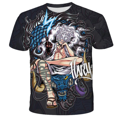 New Japanese anime One Piece cartoon children's adult 3D printed top T-shirt One Piece Dragon Ball boy cartoon top T-shirt