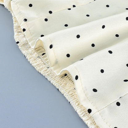 Vintage Polka Dot Square Collar Shirts Elegant Lace Puff Sleeve Woman Blouse 2026 Fashion Sexy Pullover Ladies Tops Spring
