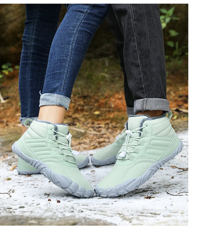 Snow Boots Men Winter Shoes Barefoot Ankle Boots 36-46 Couple Snow Shoes Outdoor Hiking Shoes Fur Warm Plush Boots