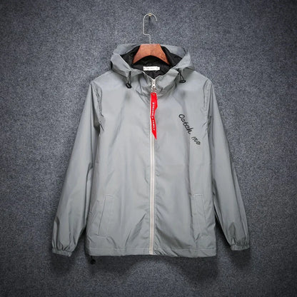 New Men's Full Reflective Waterproof Jackets Casual Women Windbreaker Hip Hop Hooded Autumn Printed Streetwear Night Shiny Coats
