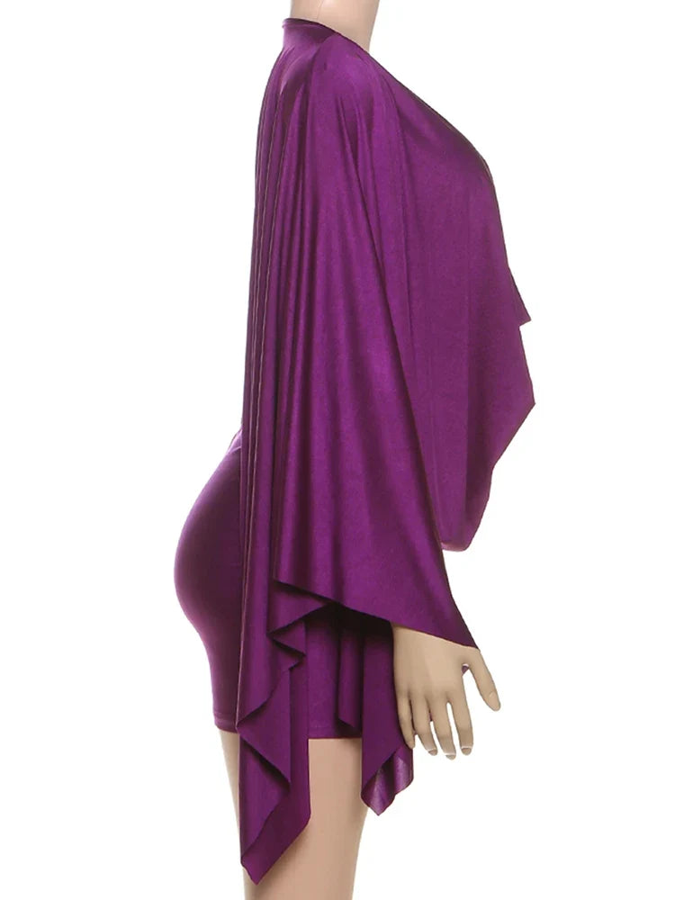 2026 Spring Elegant Classic Satin Dress Women Y2K Deep V-Neck Swing Long Sleeve Simple Midnight Clubwear Midnight Skinny Bodycon