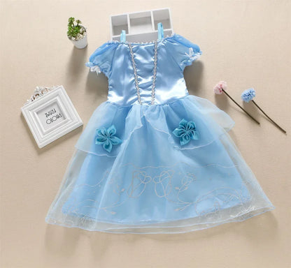 Girls Princess Dress Kids Disney Elsa Anna Snow White Aurora Sofia Rapunzel Cinderella Halloween Costume Children Birthday Party
