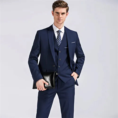 2026 New Men's Suit 3-Pieces Set (Jacket+Pants+Vest) Wedding/Party/Office Coat and Vests Trousers, Asian Sizes M-5XL 6XL.