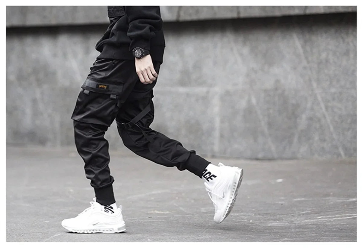 Black Hip Hop Cargo Pants Summer Versatile Fashion Brand Trousers Fashion Loose Gothic Korean Sweatpants Streetwear Males