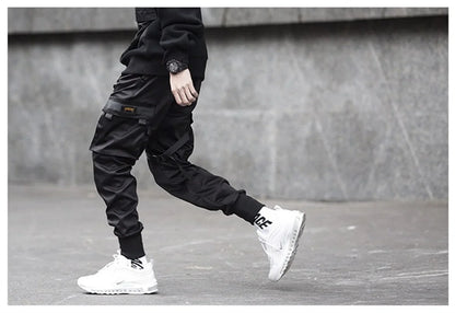 Black Hip Hop Cargo Pants Summer Versatile Fashion Brand Trousers Fashion Loose Gothic Korean Sweatpants Streetwear Males