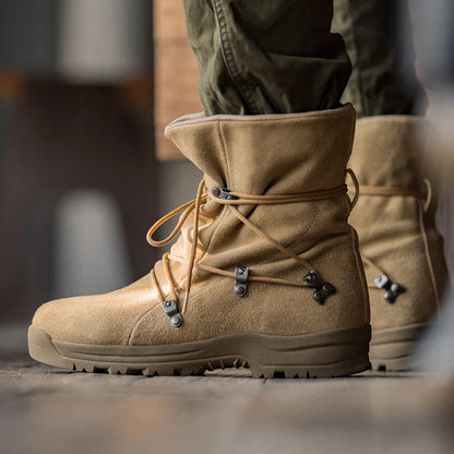 Men's Vintage High-top Desert Boots Outdoor Cowboy Boots Indestructible Work Shoes Winter Safety Shoes
