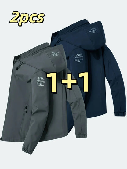 Windproof detachable hooded jacket Korean style trendy loose fashion casual men's jacket