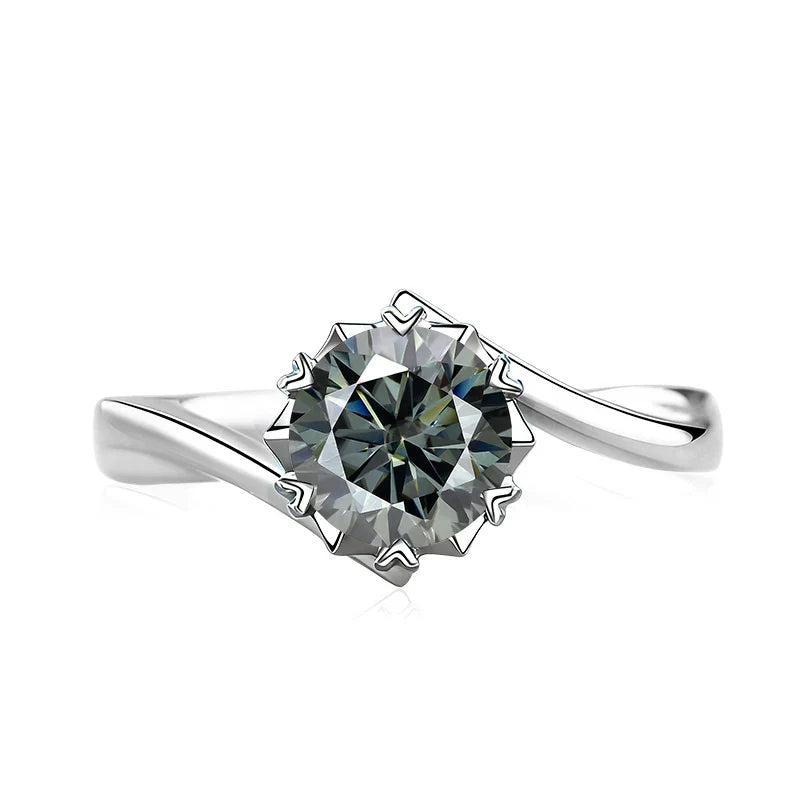 Black Pink Moissanite Women Rings S925 Sterling Silver Jewelry For Wedding Engagement Ring With Certified Women's Ring
