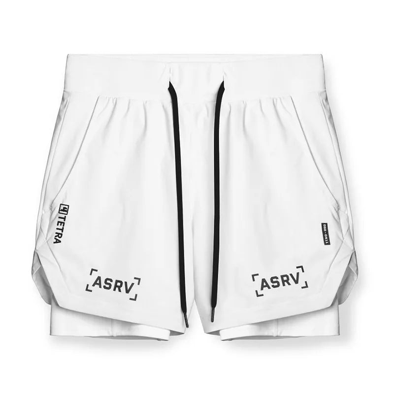 Mens Quick Dry 2 in 1 Double-deck Shorts Gym Fitness Basketball Jogger Short Pants Summer Sports Workout Bottoms Sweatpants