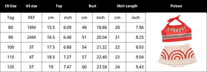 Girls Party Dresses Halloween Girls Little Moana Dress for Beach Summer Outfit Carnival Costumes Party Princess Vaiana Dress