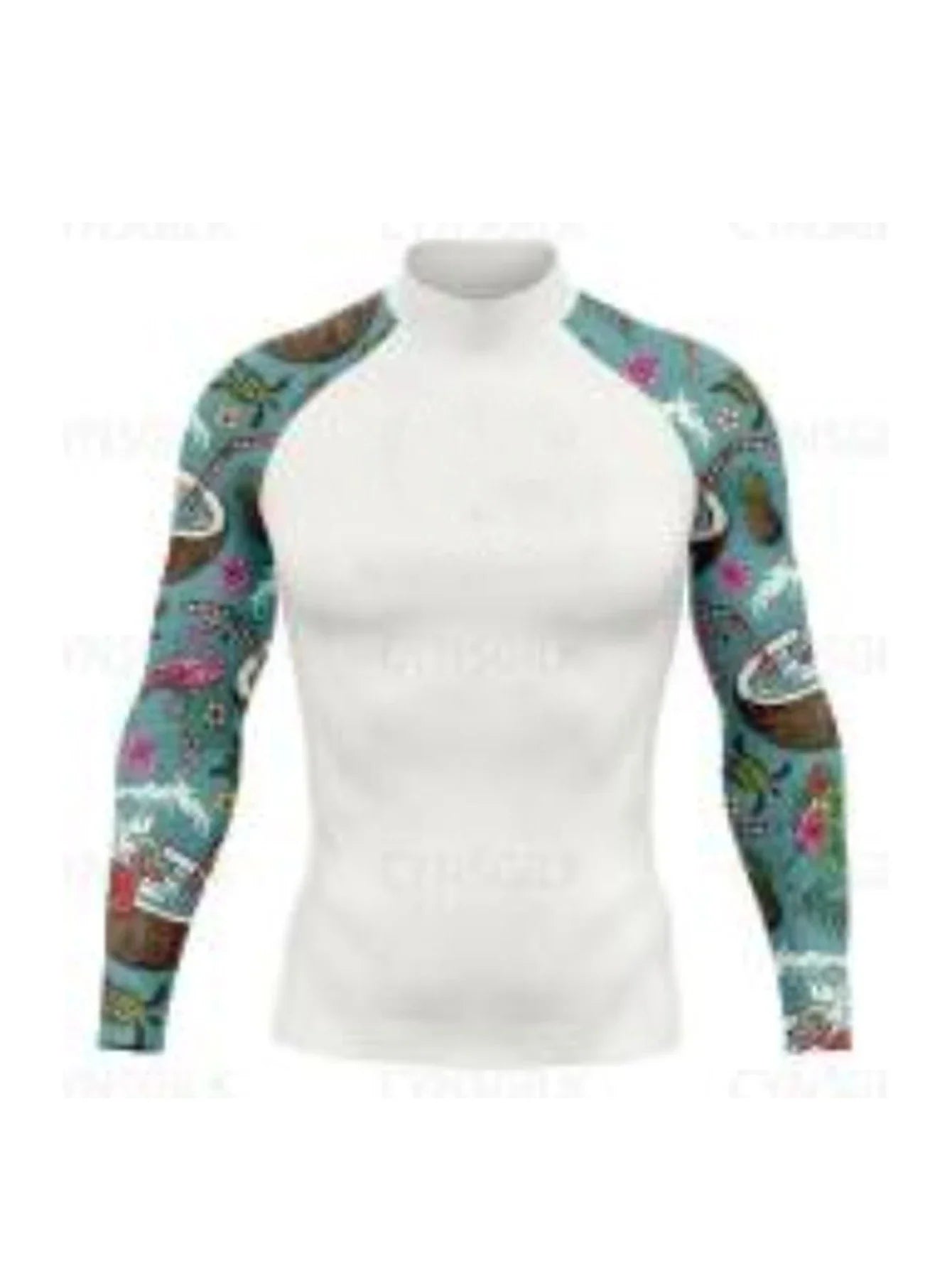 Men's Rashguard Long Sleeve Surfing Shirts Sunscreen Lycra Fabric Soft Surf Sweatshirt UV Protection Swimwear