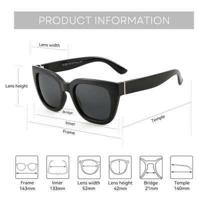 Fashion Butterfly Polarized Sunglasses for Women UV400 Protection Shade Ladies Cat Eye Sun Glasses ZS2218