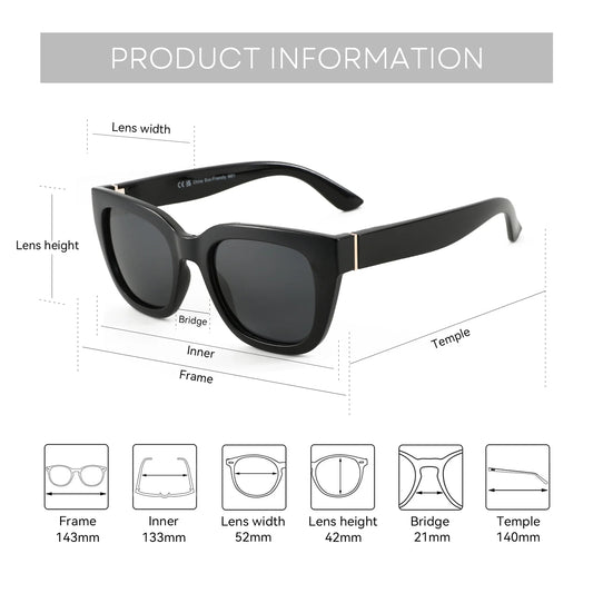Fashion Butterfly Polarized Sunglasses for Women UV400 Protection Shade Ladies Cat Eye Sun Glasses ZS2218